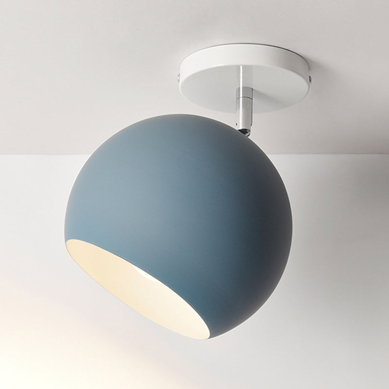 Plafonnier Globe en aluminium laqué à montage encastré Macaron concis et moderne pour vestiaire