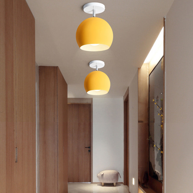 Plafonnier Globe en aluminium laqué à montage encastré Macaron concis et moderne pour vestiaire