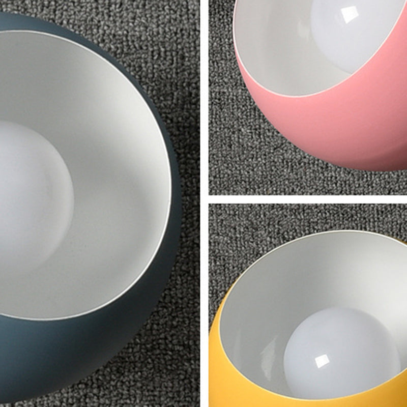 Modern Concise Macaron Flush Mount Lacquered Aluminium Globe Ceiling Light for Cloakroom