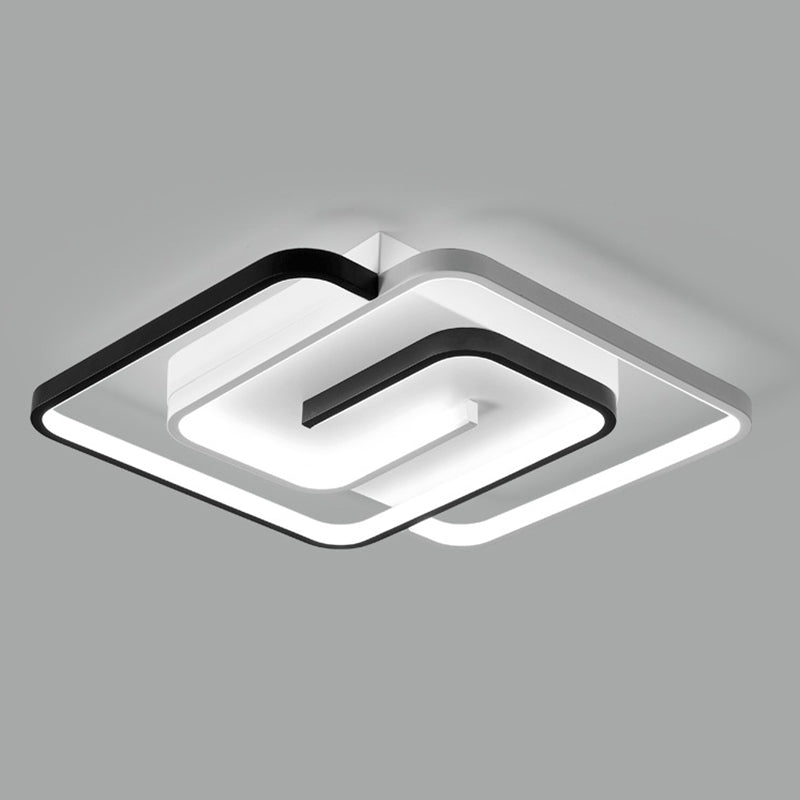 Modern Simple Linear Ceiling Lamp Aluminium 3-Light Flush Mount for Bedroom