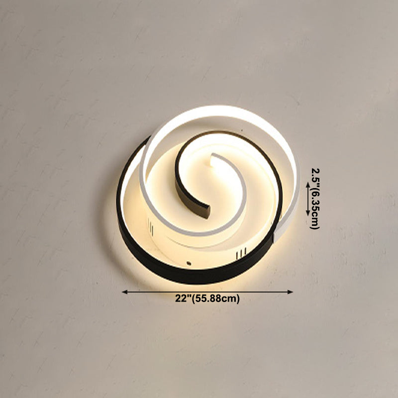 Modern Simple Linear Ceiling Lamp Aluminium 3-Light Flush Mount for Bedroom