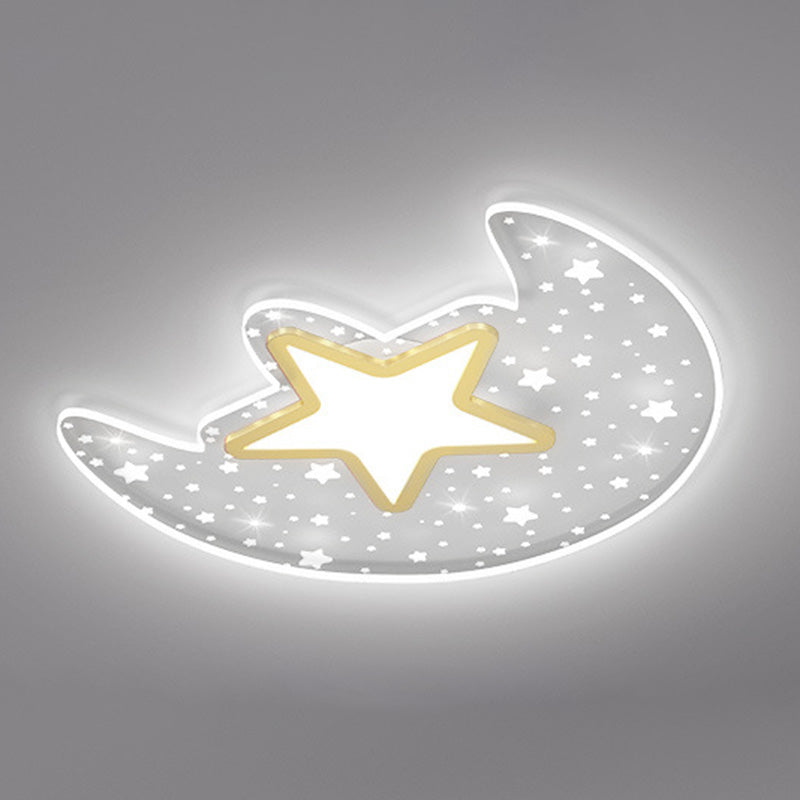 Lámpara de techo de forma de luna nórdica moderna Aluminio 2-Montaje de descarga de luz para dormitorio