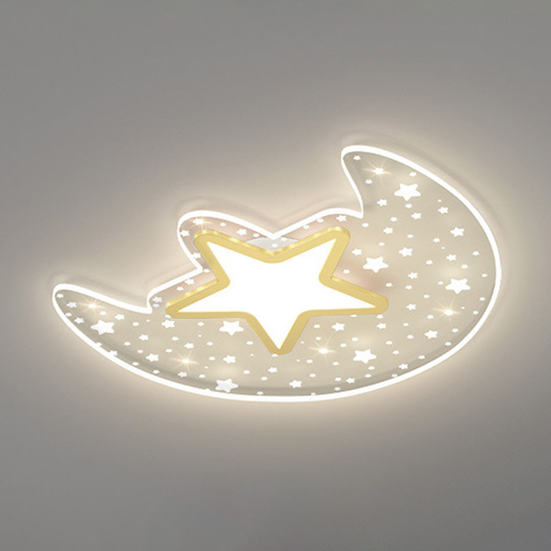 Lámpara de techo de forma de luna nórdica moderna Aluminio 2-Montaje de descarga de luz para dormitorio