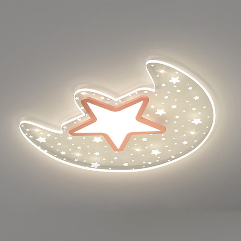 Lámpara de techo de forma de luna nórdica moderna Aluminio 2-Montaje de descarga de luz para dormitorio