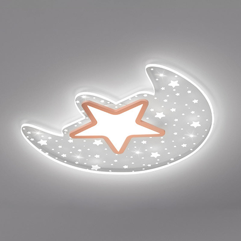 Lámpara de techo de forma de luna nórdica moderna Aluminio 2-Montaje de descarga de luz para dormitorio