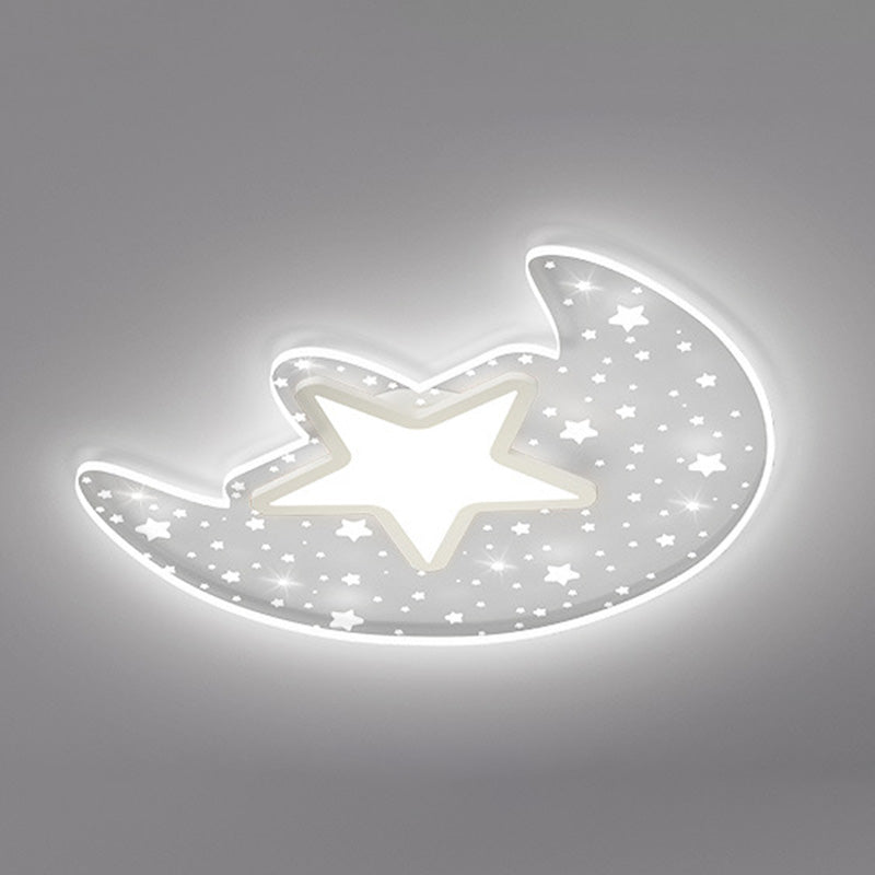 Lámpara de techo de forma de luna nórdica moderna Aluminio 2-Montaje de descarga de luz para dormitorio
