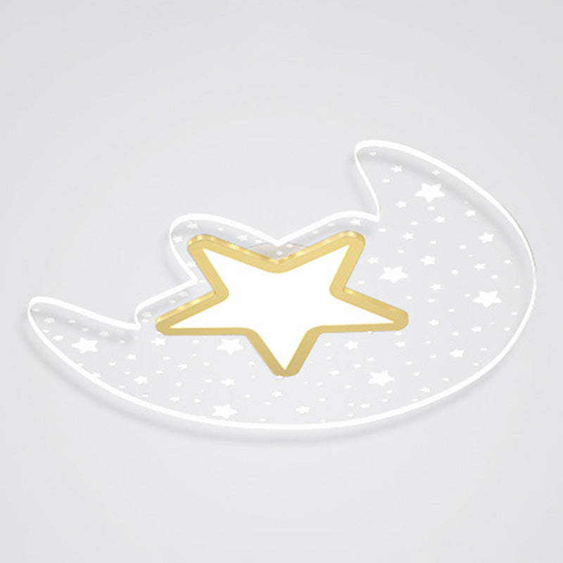 Lámpara de techo de forma de luna nórdica moderna Aluminio 2-Montaje de descarga de luz para dormitorio