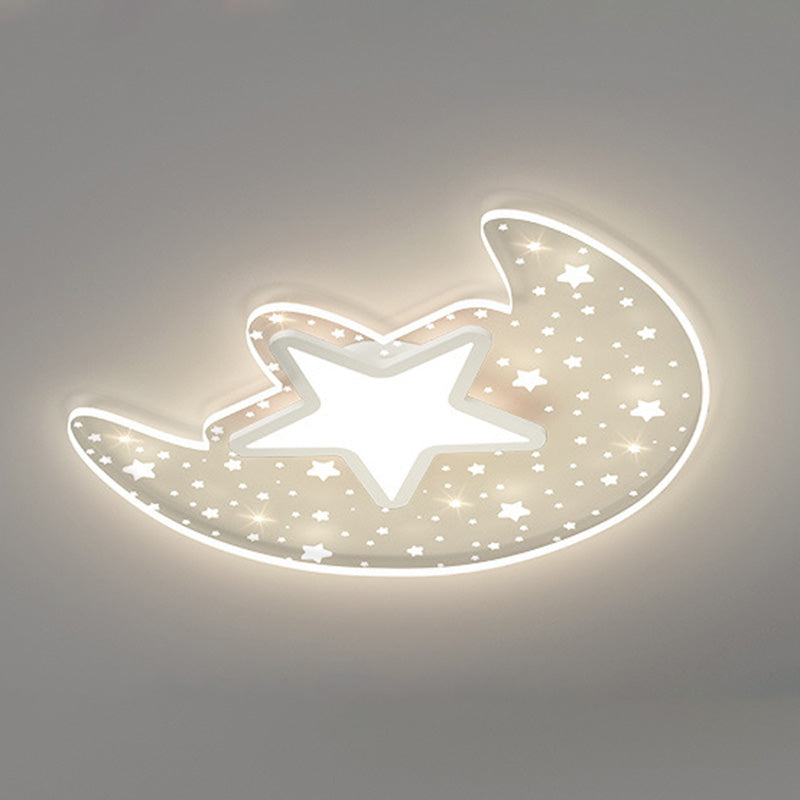 Lámpara de techo de forma de luna nórdica moderna Aluminio 2-Montaje de descarga de luz para dormitorio