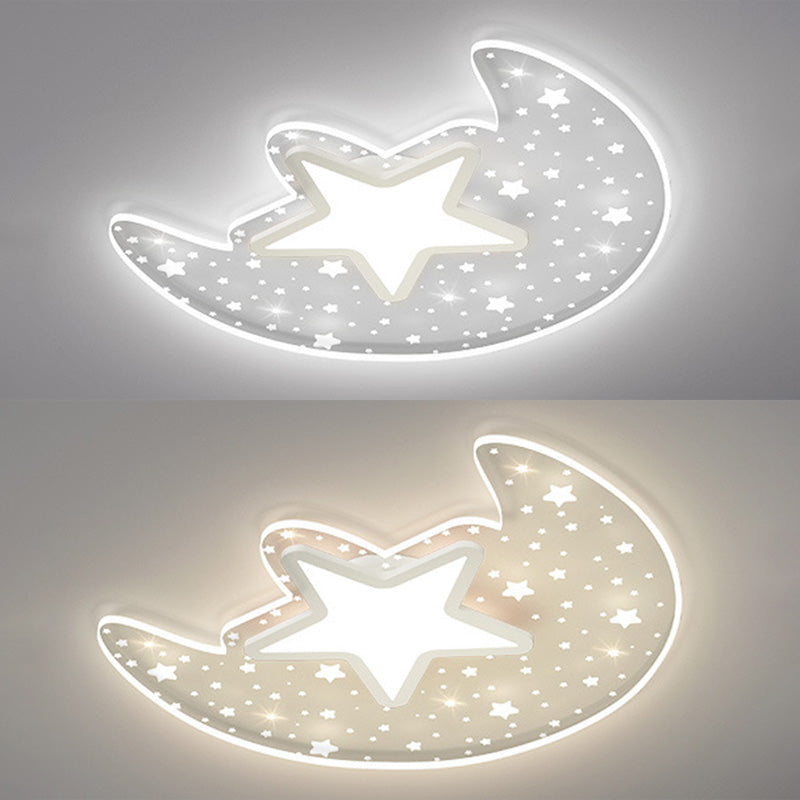 Lámpara de techo de forma de luna nórdica moderna Aluminio 2-Montaje de descarga de luz para dormitorio