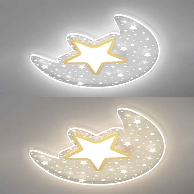 Lámpara de techo de forma de luna nórdica moderna Aluminio 2-Montaje de descarga de luz para dormitorio