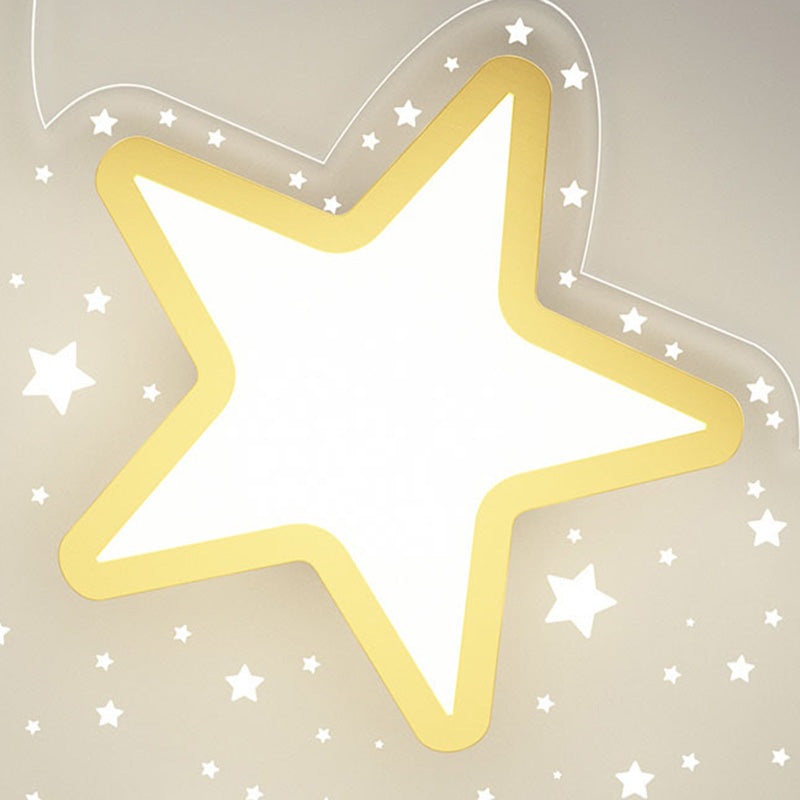 Lámpara de techo de forma de luna nórdica moderna Aluminio 2-Montaje de descarga de luz para dormitorio