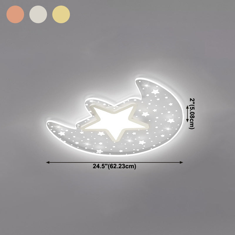 Lámpara de techo de forma de luna nórdica moderna Aluminio 2-Montaje de descarga de luz para dormitorio