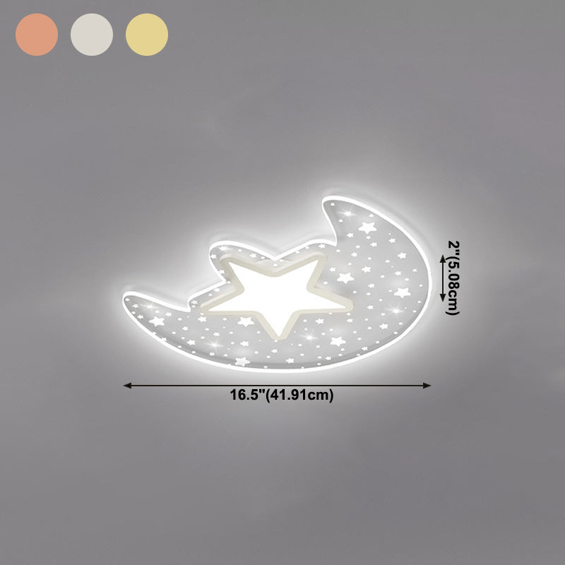 Lámpara de techo de forma de luna nórdica moderna Aluminio 2-Montaje de descarga de luz para dormitorio