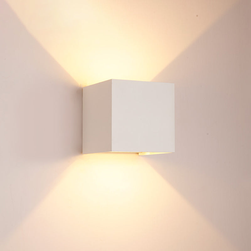 Contemporary Style Square Wall Mounted Light Metal 2 Lights Wall Washer Sconce