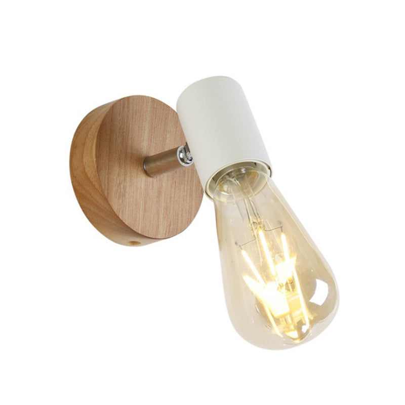 Modern Style Geometric Wall Sconce Lights Wood 1 Light Wall Mount Lighting