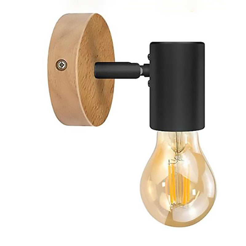 Modern Style Geometric Wall Sconce Lights Wood 1 Light Wall Mount Lighting