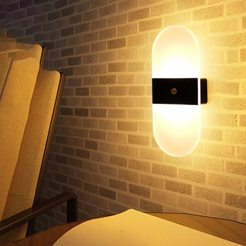 Luces de apliques de pared geométricos de estilo moderno 1 Lighting de montura de pared ligera en negro