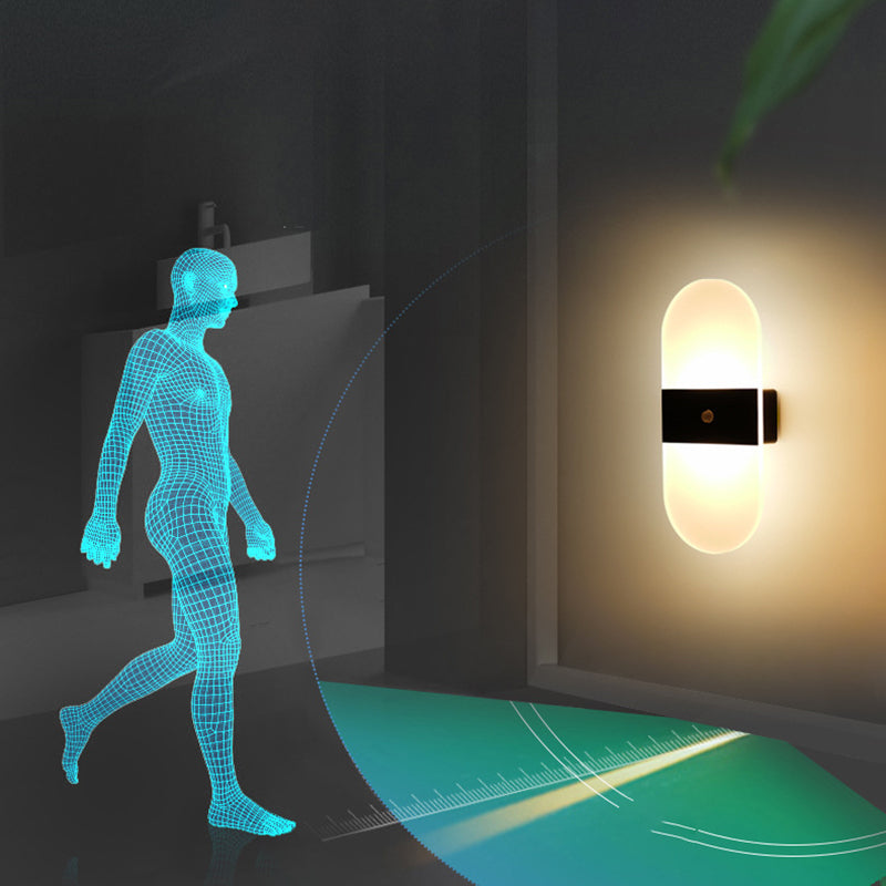 Luces de apliques de pared geométricos de estilo moderno 1 Lighting de montura de pared ligera en negro