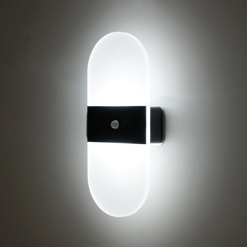 Luces de apliques de pared geométricos de estilo moderno 1 Lighting de montura de pared ligera en negro