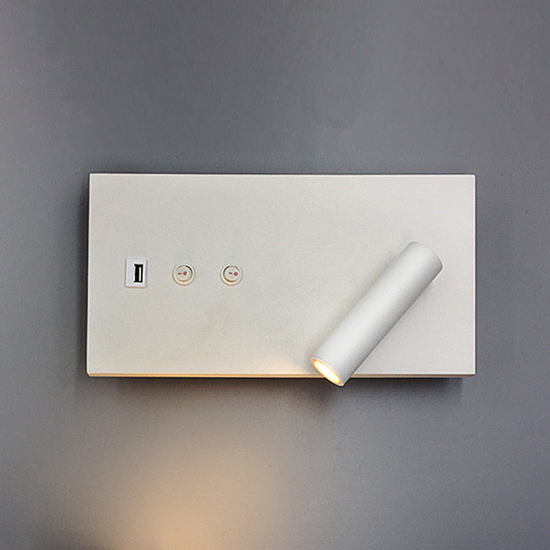 Style contemporain Rectangulaire mural métal métal 2 lumières de lecture de la lumière murale