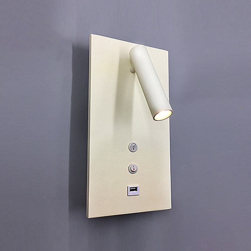 Style contemporain Rectangulaire mural métal métal 2 lumières de lecture de la lumière murale