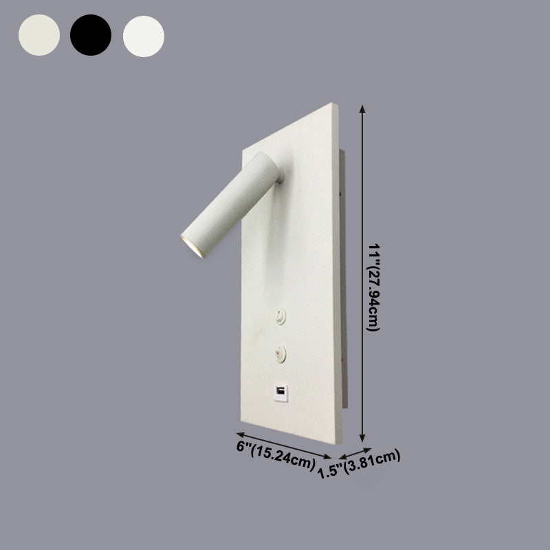 Style contemporain Rectangulaire mural métal métal 2 lumières de lecture de la lumière murale