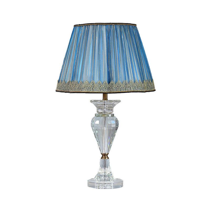 1 Kopf-Urnen-förmige Tischlicht zeitgenössische schräg kristall kleine Schreibtischlampe in Blau