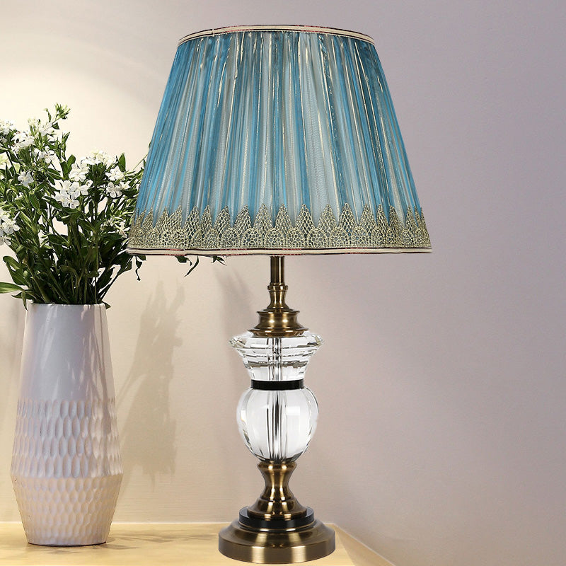 1 table de salle à manger de tête éclairage en bleu moderne Éclairage avec un tissu de baril