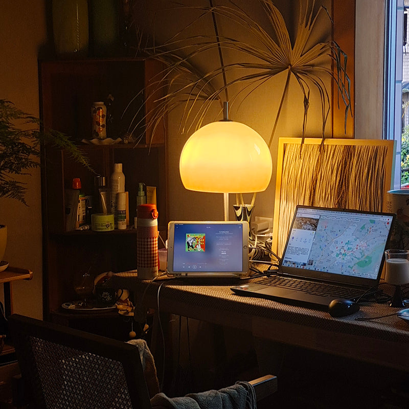 Lampe de table à dôme de style contemporain 1 lampe de nuit légère en argent