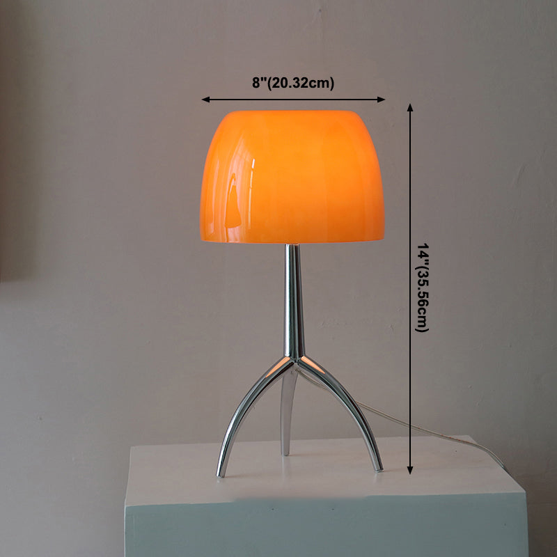 Lampada da tavolo a cupola in stile contemporaneo 1 comodino leggero in argento
