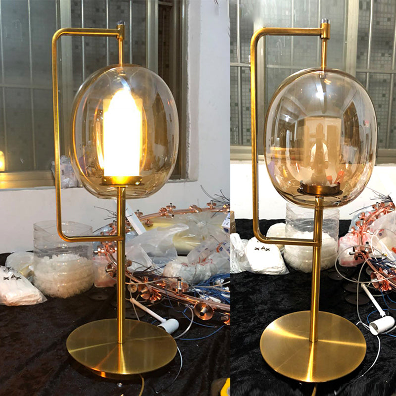 Lampada da tavolo a cupola in stile contemporaneo 1 luce da tavolo leggera