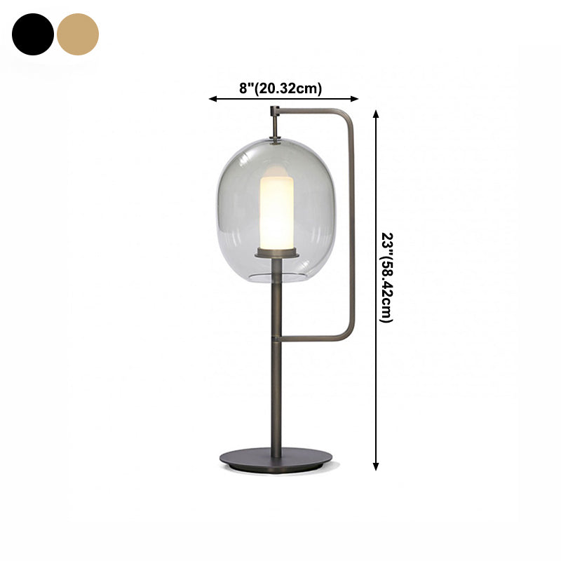 Lampada da tavolo a cupola in stile contemporaneo 1 luce da tavolo leggera