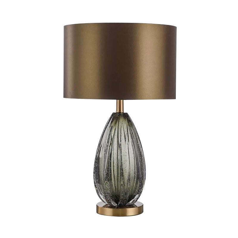 Contemporary Table Lamp 1-Light Green Metal Table Light for Living Room