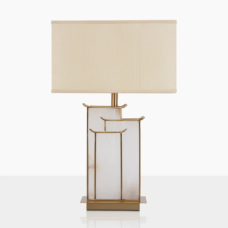 Postmodern Gold Table Lamp 1-Light Rectangular Table Light for Bedroom