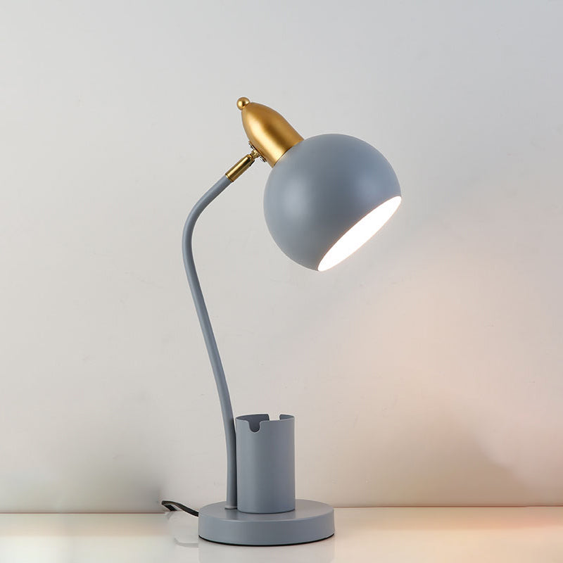 Bowl 1 Light Table Lamp Contemporary Metal Night Table Lamps for Study Room