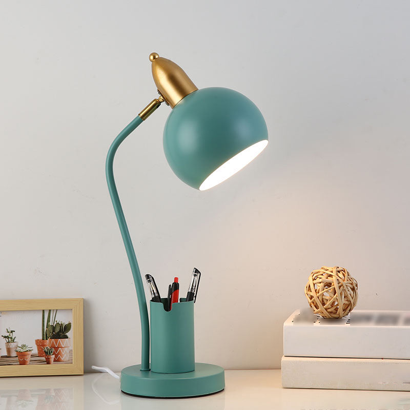 Bowl 1 Light Table Lamp Contemporary Metal Night Table Lamps for Study Room