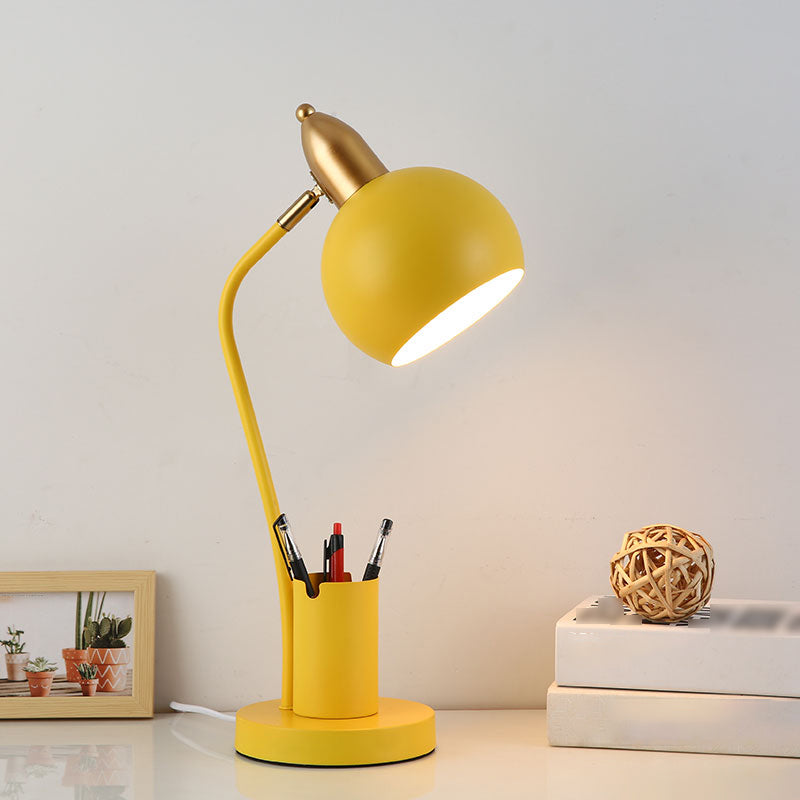 Bowl 1 Light Table Lamp Contemporary Metal Night Table Lamps for Study Room