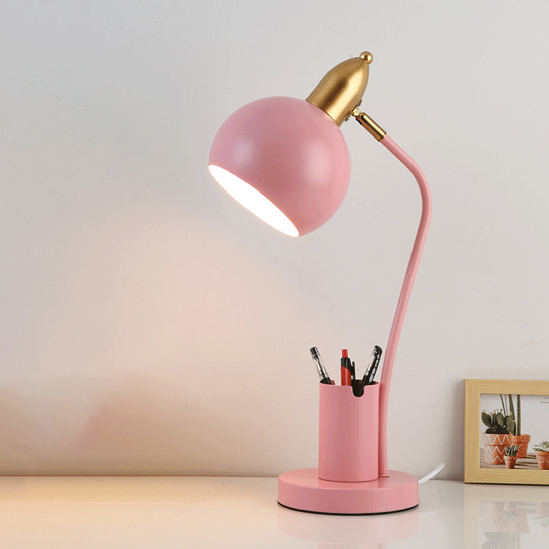 Bowl 1 Light Table Lamp Contemporary Metal Night Table Lamps for Study Room