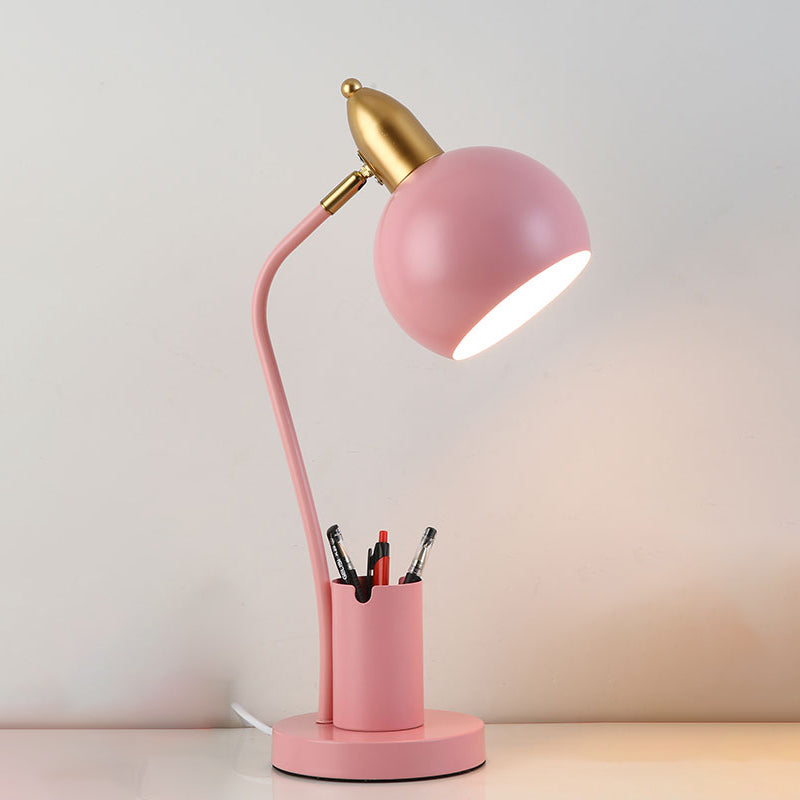 Bowl 1 Light Table Lamp Contemporary Metal Night Table Lamps for Study Room