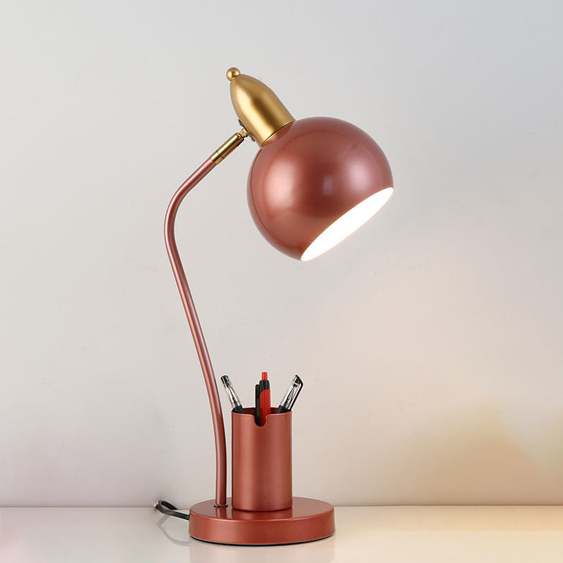 Bowl 1 Light Table Lamp Contemporary Metal Night Table Lamps for Study Room