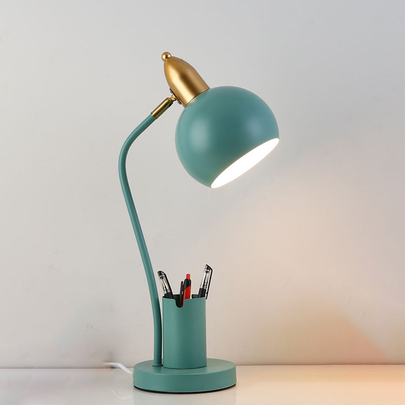 Bowl 1 Light Table Lamp Contemporary Metal Night Table Lamps for Study Room