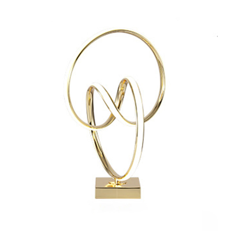 Linear 1 Light Table Lamp Contemporary Metal Night Table Lamps in Gold