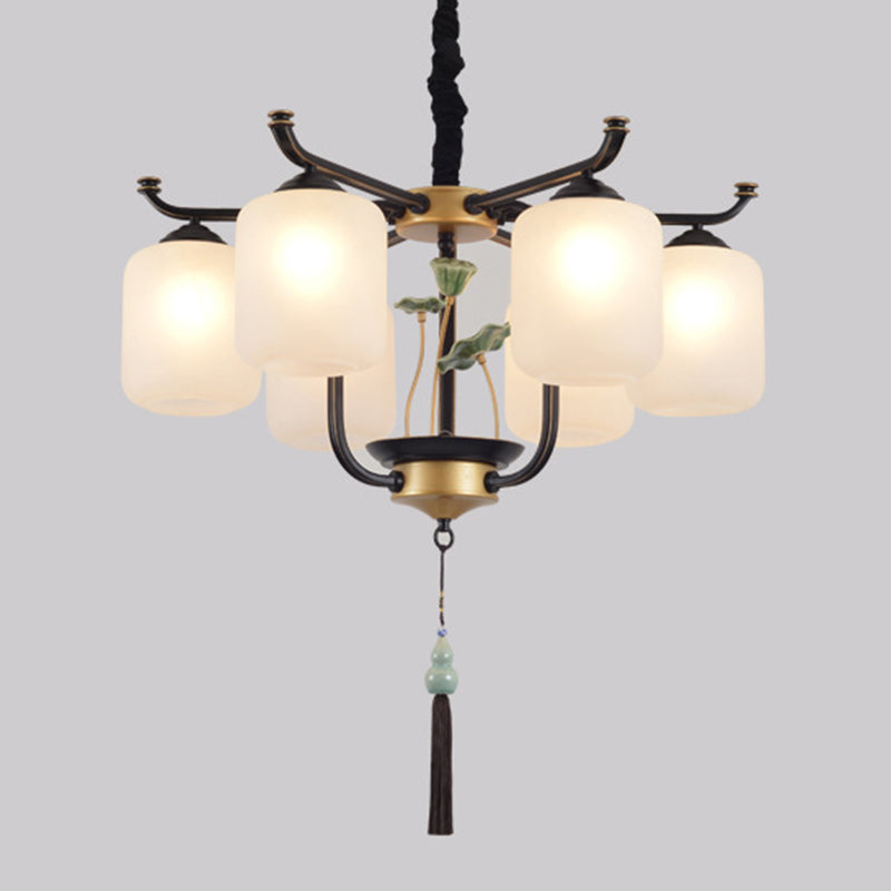 Multi -licht cilindrische tak hangende lichten moderne stijl glashangende verlichting