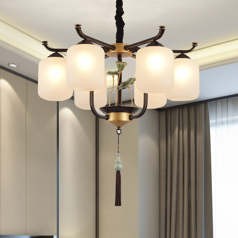 Multi -licht cilindrische tak hangende lichten moderne stijl glashangende verlichting