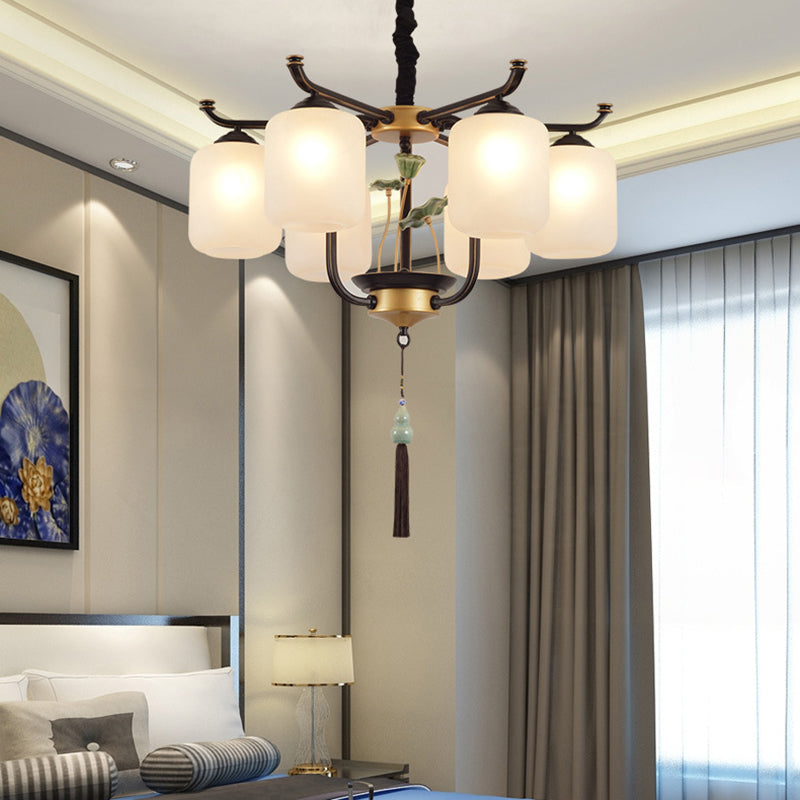 Multi -licht cilindrische tak hangende lichten moderne stijl glashangende verlichting