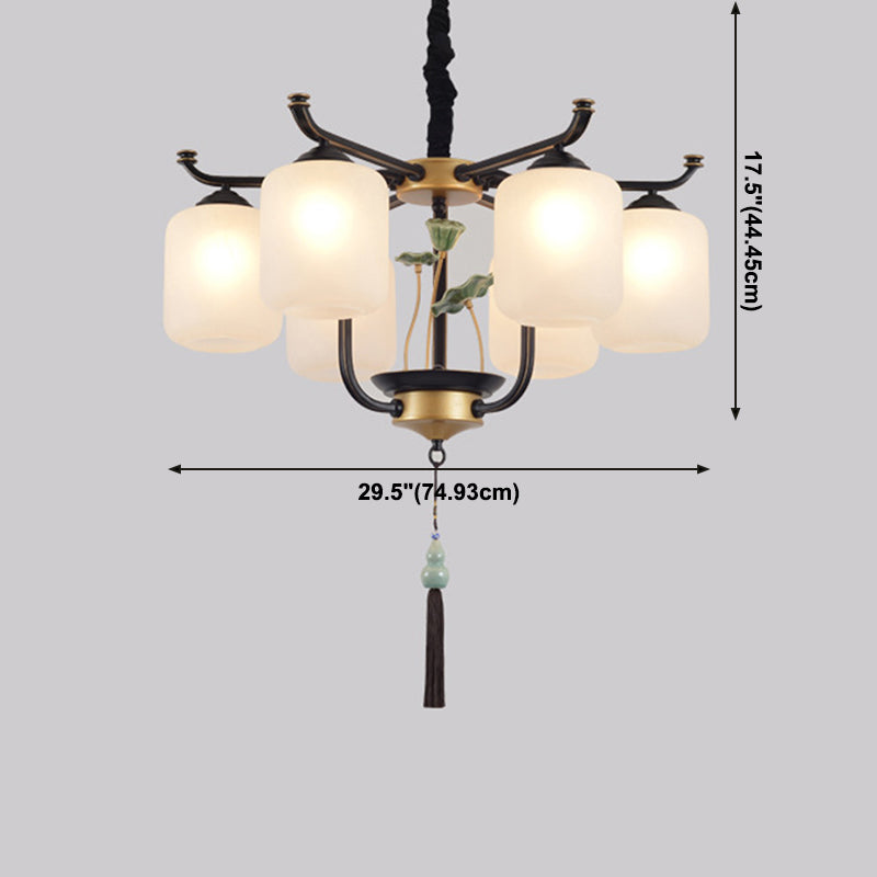 Multi -licht cilindrische tak hangende lichten moderne stijl glashangende verlichting