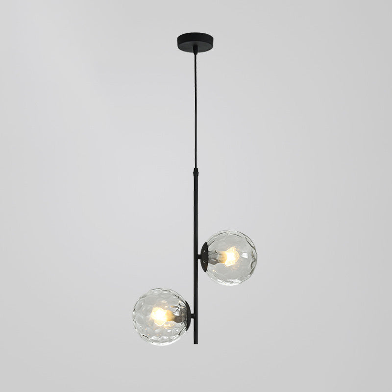2 Lichte bolvormige tak Hangende lichten Moderne stijl Glazen hangende verlichting voor slaapkamer