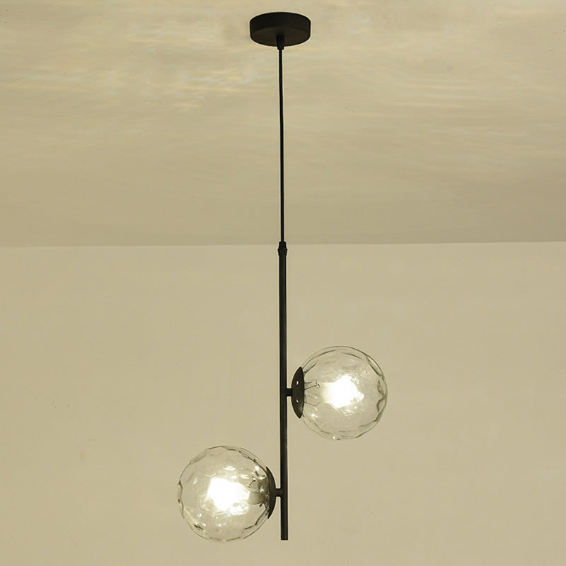 2 Lichte bolvormige tak Hangende lichten Moderne stijl Glazen hangende verlichting voor slaapkamer