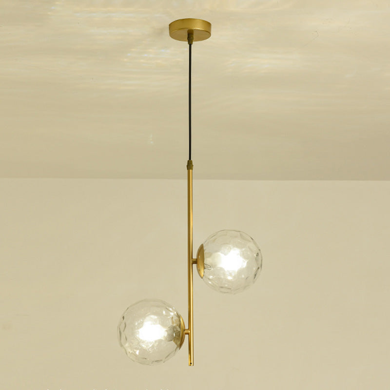 2 Lichte bolvormige tak Hangende lichten Moderne stijl Glazen hangende verlichting voor slaapkamer