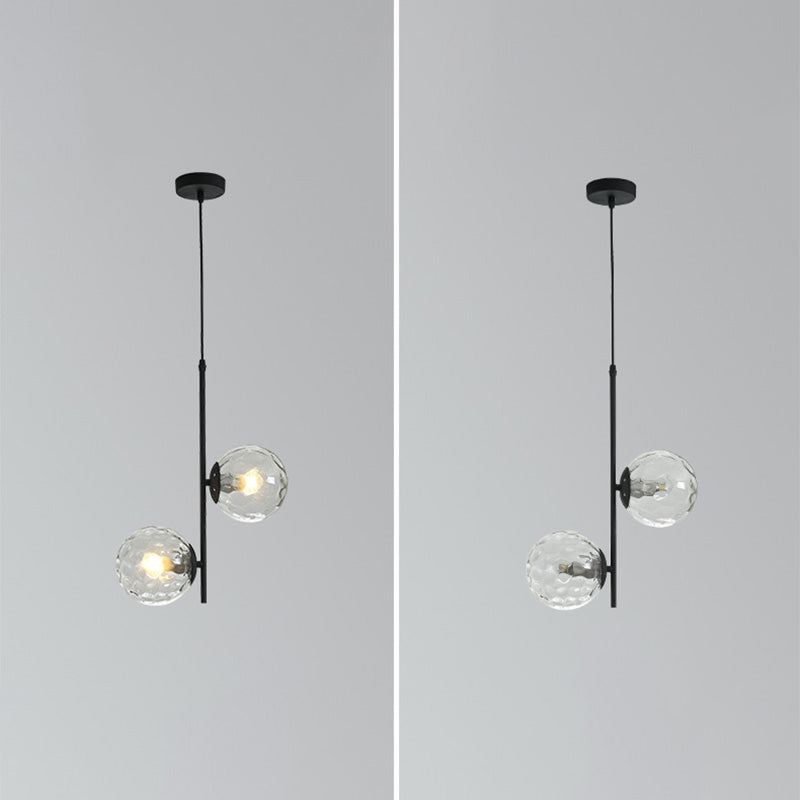2 Lichte bolvormige tak Hangende lichten Moderne stijl Glazen hangende verlichting voor slaapkamer